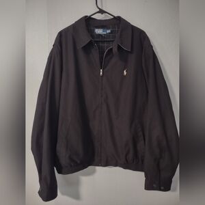 Men's Polo by Ralph Lauren Bi-Swing Black Lined Windbreaker Jacket Size XXL